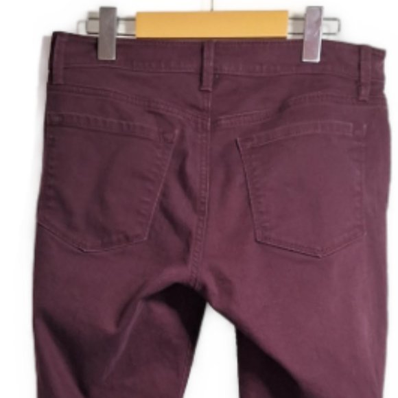 Loft Mid-Rise Skinny Jeans Burgundy Size 6 - Picture 6 of 8